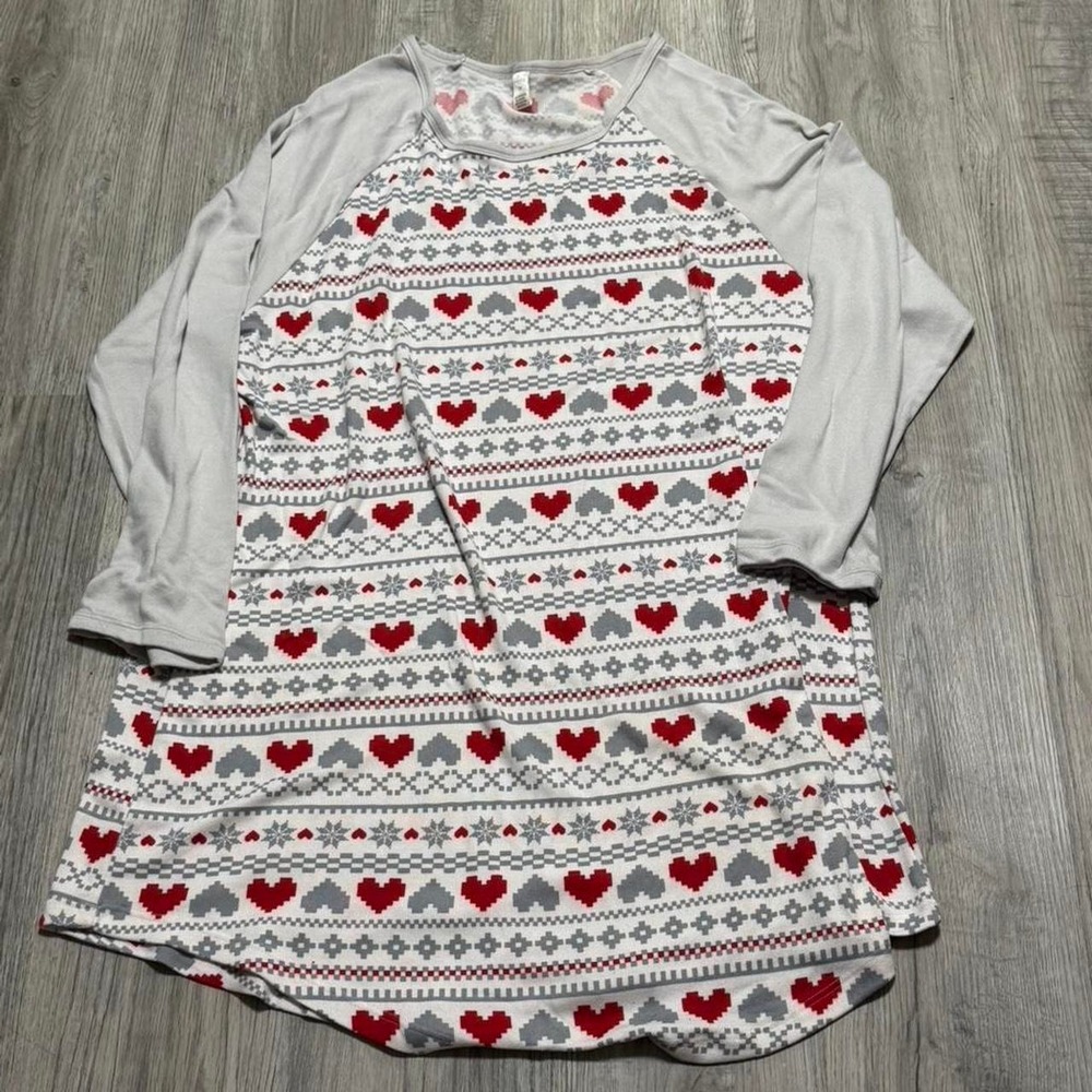 Lissome Lounge Heart Print Top Women XXL